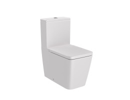 Тоалетна чиния за моноблок, Inspira Square Rimles за монтаж до стена, двойно оттичане, цвят Pearl