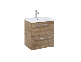 Шкаф Unik Roma Compact Plus, rural oak, 515 x 395 mm с 2 чекмеджета и умивалник