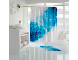Завеса за баня Tropikhome Blue Square 180 x 200 cm