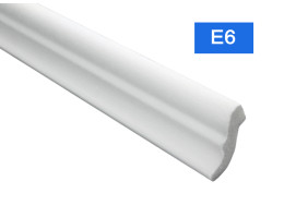 Перваз за таван E-6 от полистирен, 33x32 mm, лукс, бял - 2 m