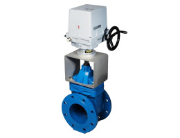 Кран шибърен, спирателен с електрическо задвижване DN200/16, 3-400V/AC