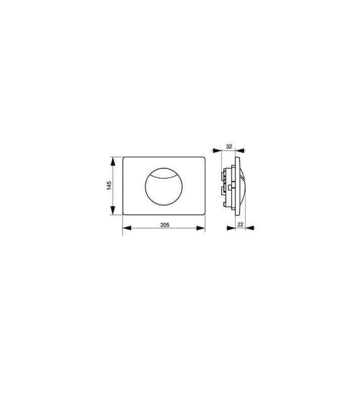 Бутон за WC 205/ 105 mm (стомана)