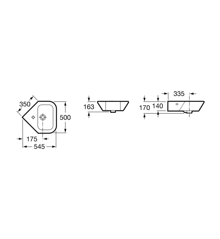 Умивалник Nexo 500x545 mm (ъглов)