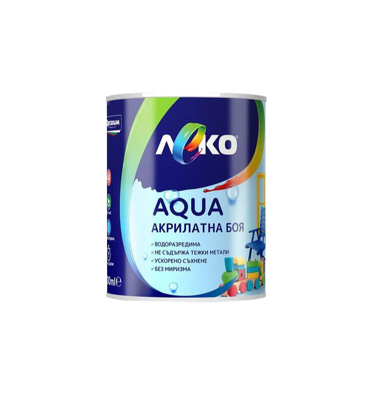 Леко AQUA, акрилатна боя Сатен, АКВАМАРИН, 0.6l