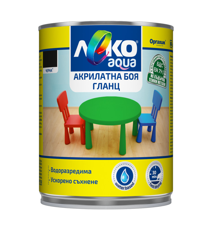 Леко AQUA акрилатна боя, Гланц ЕДЕЛВАЙС, 0.6l