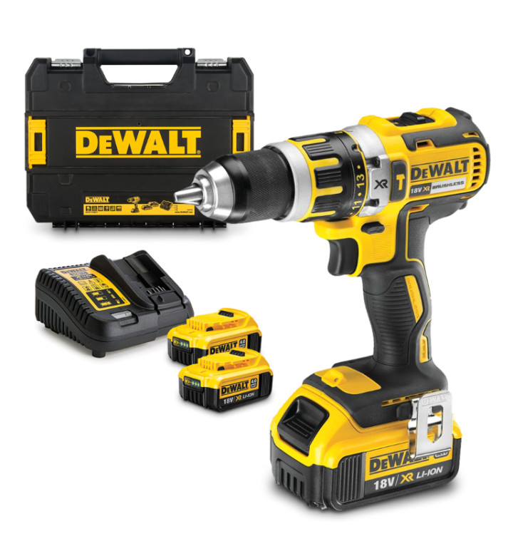 Винтоверт ударен акумулаторен Li-Ion DeWALT с 2 батерии и зарядно, 18 V, 4 Ah, 60 Nm, 0-2000 об./мин, 1.5-13 mm, DCD795M2