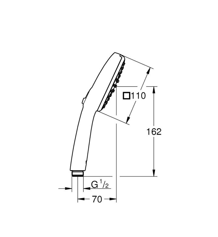 Ръчен душ Tempesta Cube 110 II, 9.5l