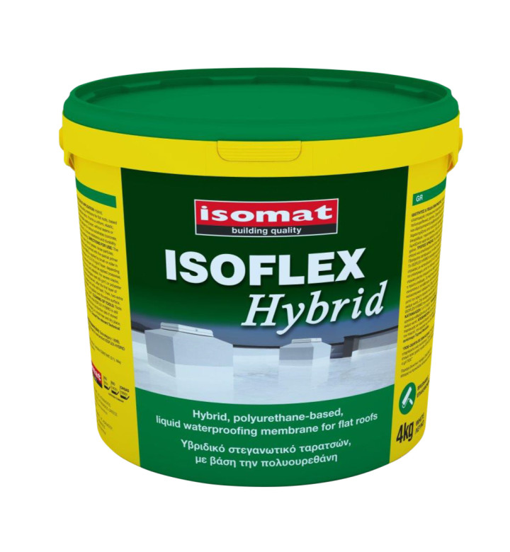 Isoflex Hybrid, бял, 4 kg, хибридна еластична мазана хидроизолационна мембрана