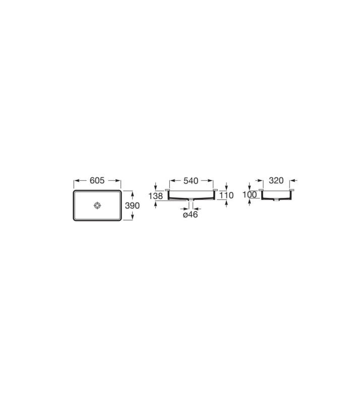Умивалник за вграждане Inspira Square, 605 х 390 mm, beige