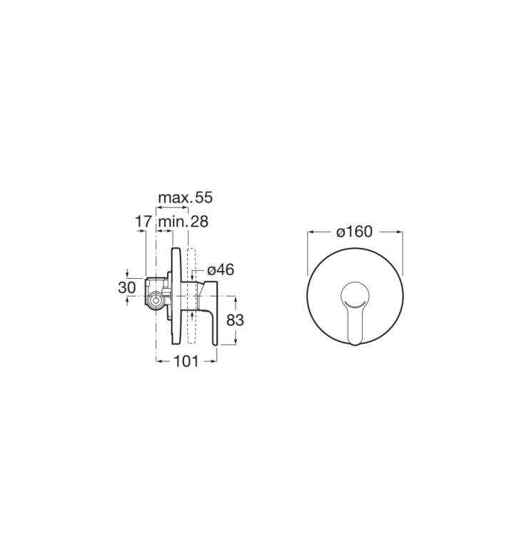 Комплект смесител за вграждане L20 A5A2A09C00 + хигиенен душ A5B9230C00