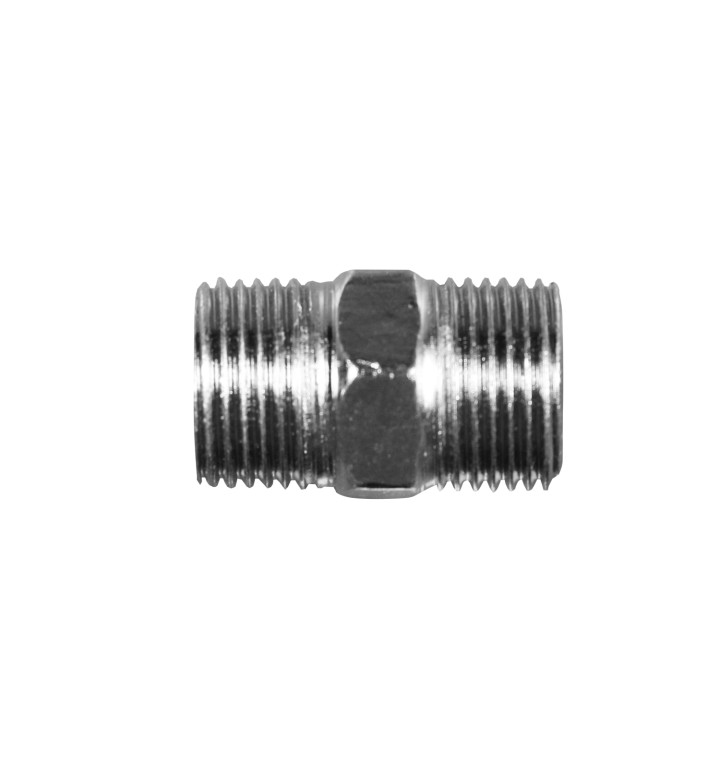Нипел 3/8 " - 3/8 " м.-ж. месинг хром