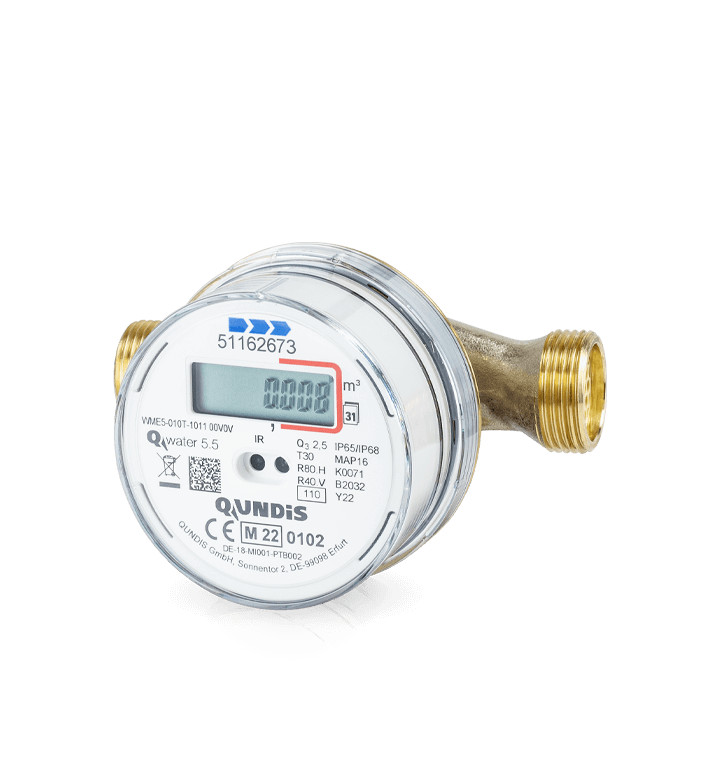 Водомер QUNDIS Qwater 5.5 WME Q3, 4m3/h, студена вода, 130 mm с вграден радио модул