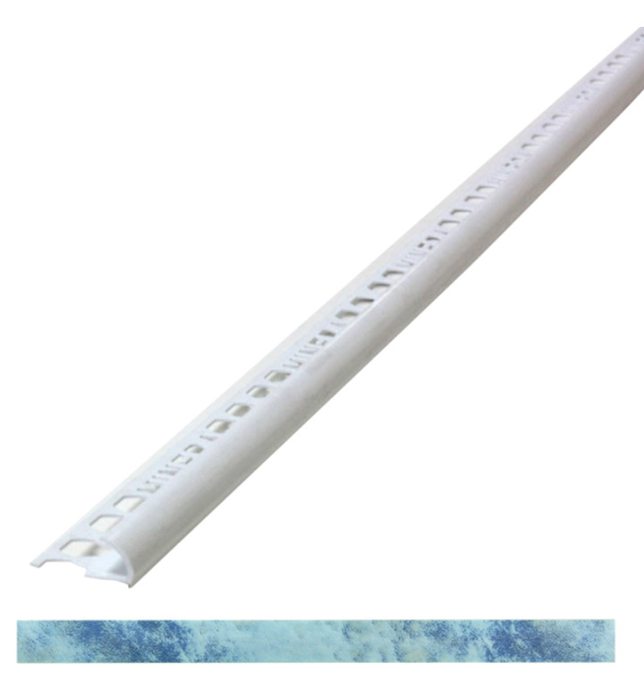 Външна лайстна за плочки от PVC, 8mm / 2.5m - син мрамор