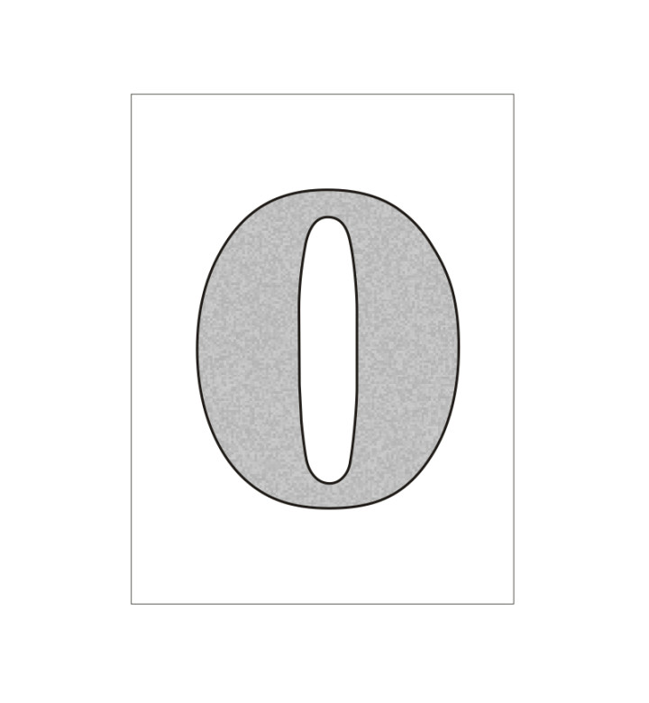 Цифра "0" - сребърна самозалепваща 1 брой 50 x 1.5 mm