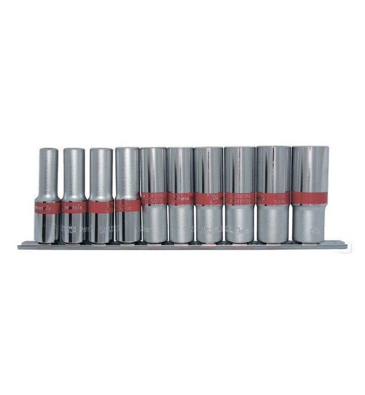 Комплект удължени вложки, 3/8", 6-стенни, 10 броя, 8-19 mm