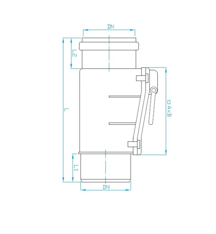 Вертикална възвратна клапа за канализация, PVC, инокс, ф 110 mm