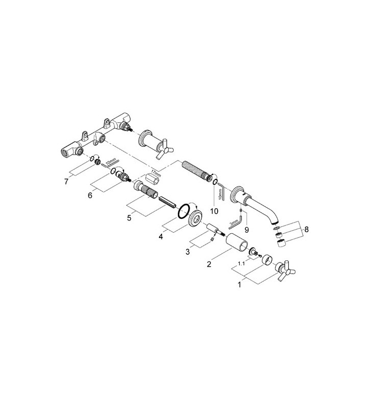 Atrio, смесител двуръкохватков, (тридупков) 180 mm